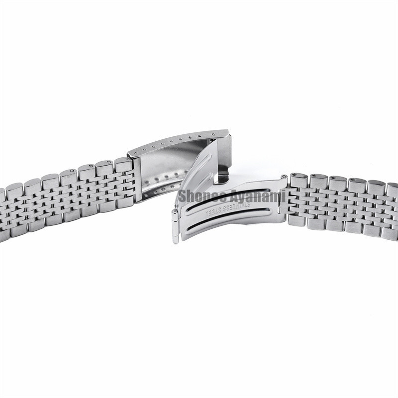 ปลายโค ้ งสายนาฬิกาสแตนเลส 18 มม.20 มม.22 มม.Quick Release 9 bead Universal สร ้ อยข ้ อมือขัด Matte โลหะนาฬิกา Band