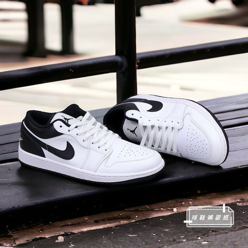 NK AIR a/j 1 LOW สีดําสีขาว Panda LOW-Top Retro Casual รองเท้า A/J 1 ชาย 553558-132