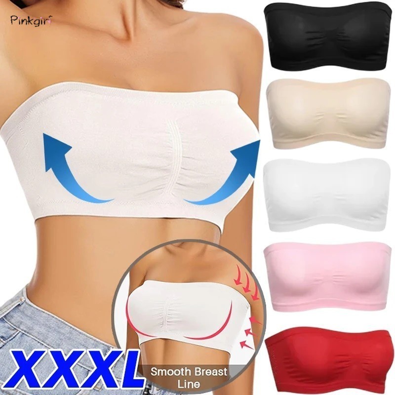 ฤดูร้อนตาข่าย Hollow Out Breathable Tube Tops สีทึบที่มองไม่เห็นหน้าอก Wraps Strapless Crop Top เซ็กซี่ Bralette Bra ชุดชั้นใน