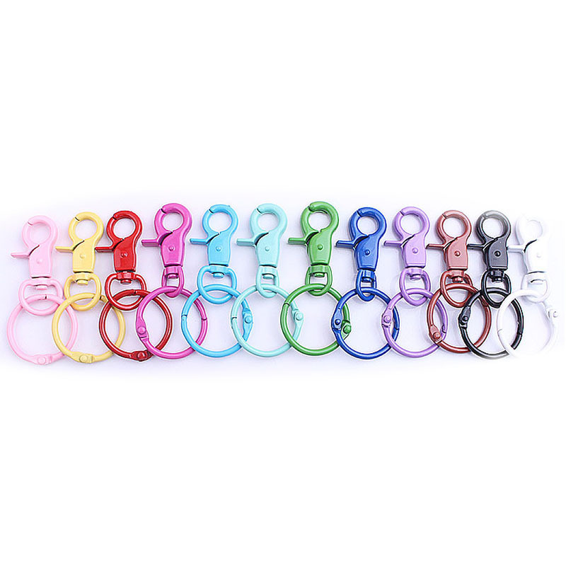 10ชิ้น/แพ็คสีสีพวงกุญแจ ทําเอง เครื่องประดับอุปกรณ์เสริมกุ้งก้ามกรามจับมือสุนัขพวงกุญแจอุปกรณ์เสริม
