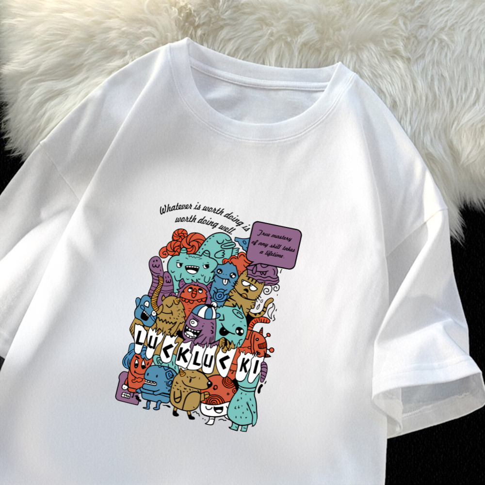 【My-T】พร้อมส่ง เสื้อยืด Monster ผ้าcotton100% ไม่ยืดไม่ย้วย เสื้อยืด ผู้ชายและผู้หญิง ลาย “monster9"