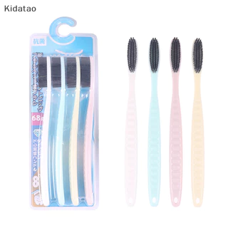Kidatao 4 ชิ้นนุ่มขนาดใหญ่ยาวแปรงสีฟันแปรงทําความสะอาดช่องปากฟันไวท์เทนนิ่งใหม่