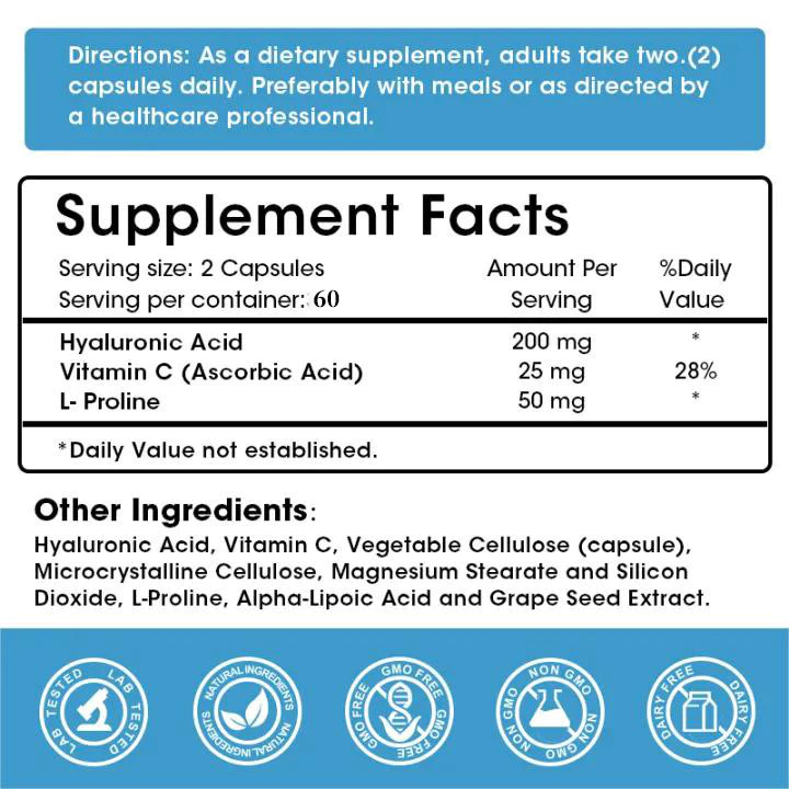 Alliwise Hyaluronic Acid 200mg Capsules thumbnail 8