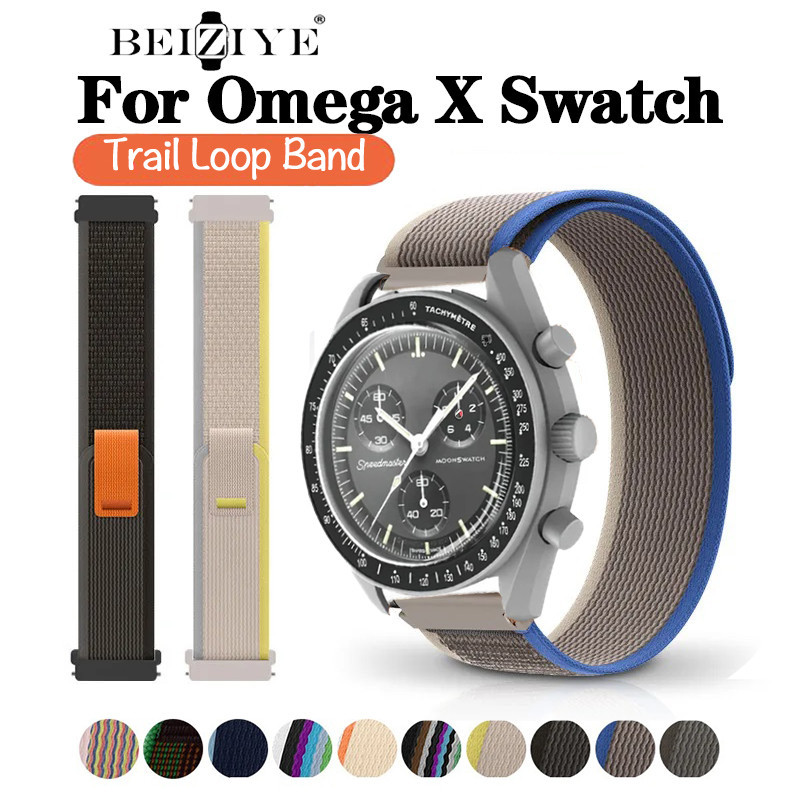 ไนลอน Trail Loop สายนาฬิกาสําหรับ Omega X Swatch Joint MoonSwatch สายรัดข้อมือสร้อยข้อมือสําหรับ Oemga Joint MoonSwatch อุปกรณ์เสริม
