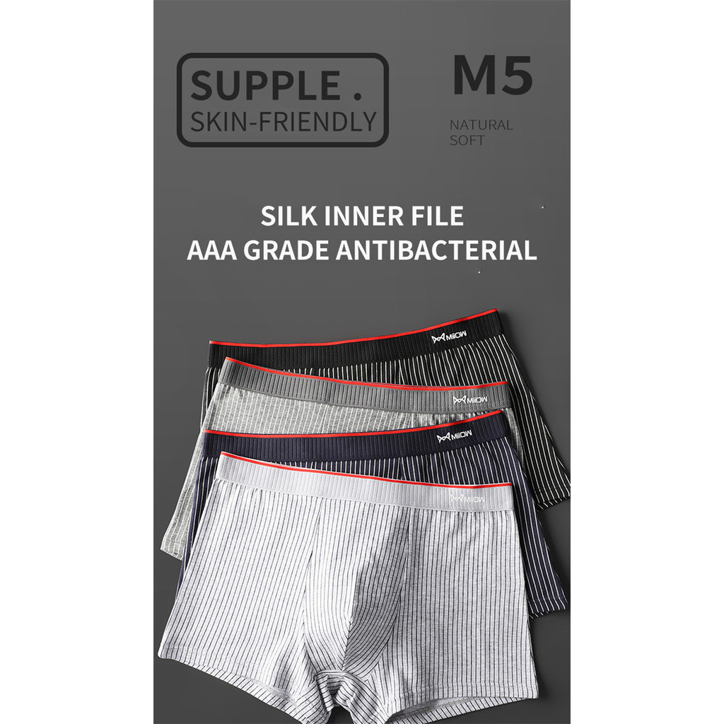 Miiow 3 ชิ้นผ้าฝ้ายผู้ชายกางเกง 3A Antibiotic Man Boxer ชุดชั้นในแฟชั่นลายพิมพ์ผู้ชายกางเกงนักมวยกางเกง L-5XL - รูปที่ 5