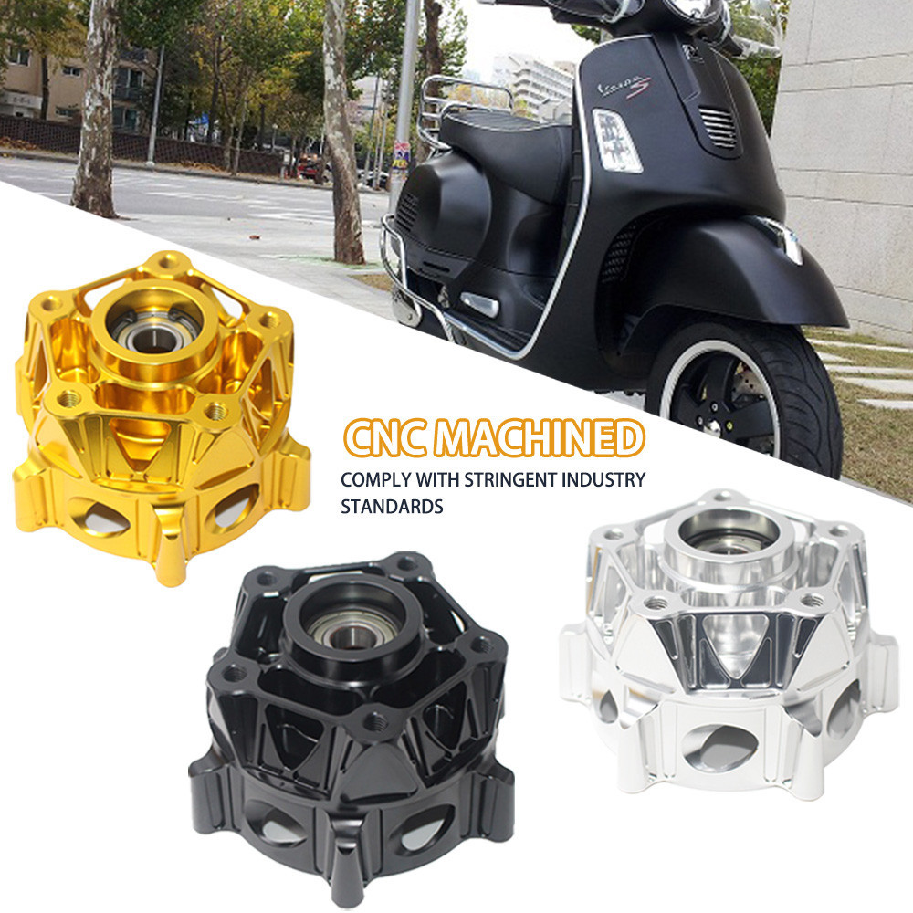 รถจักรยานยนต์ CNC อลูมิเนียมดิสก์เบรกหน้าล้อ Hub Accelerated ไฟแช็กสําหรับ Vespa GTS 300