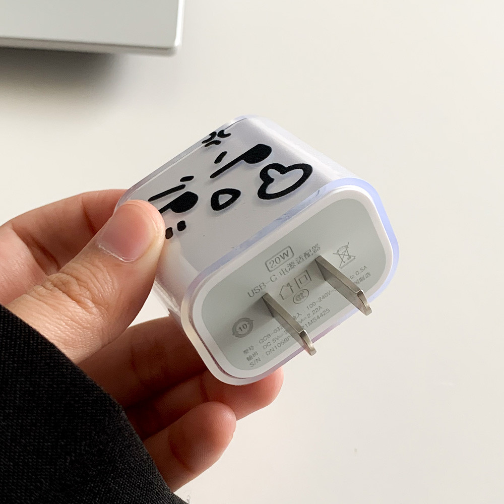 การ์ตูนตลกโปร่งใสแสดงออกซิลิโคนชาร์จป้องกันกรณีสําหรับ ไอโฟน 11 12 13 14 18ว-20ว ชาร์จเร็วป้องกันชาร์จปกแขน - รูปที่ 6