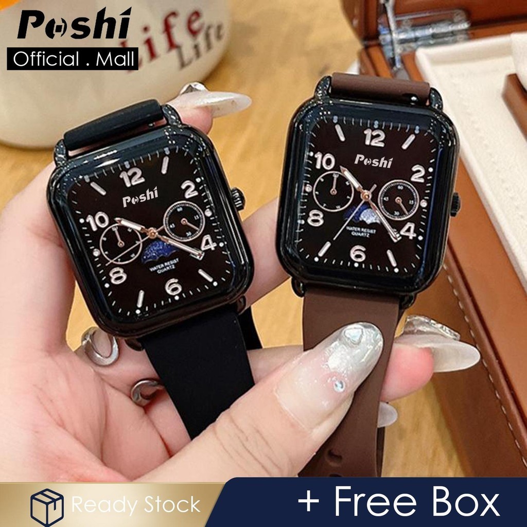 Poshi กันน้ํา Simple ยางควอตซ์นาฬิกาแฟชั่นเกาหลีนาฬิกาผู้หญิง