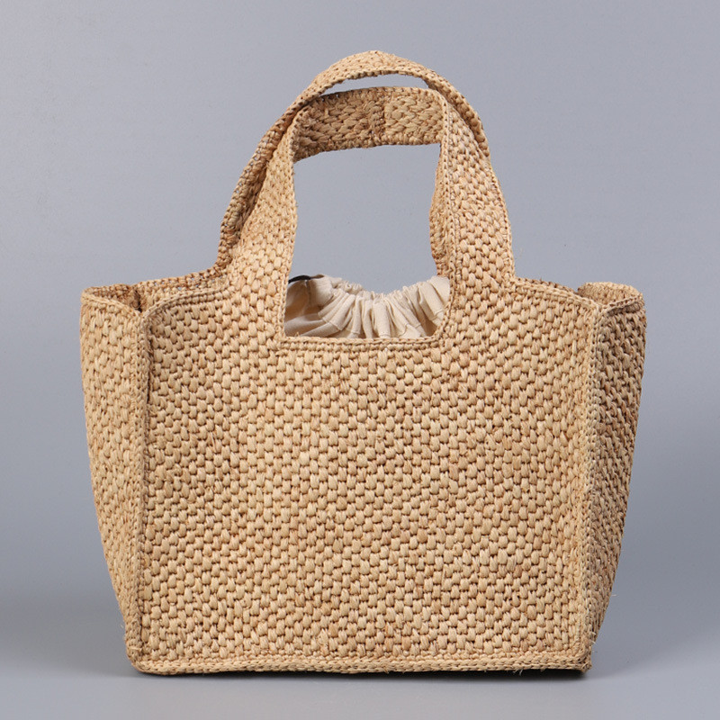 W ทอกระเป๋าความร้อนพืช Raffia Handmade Hook Tote กระเป๋าใบเล็กวันหยุดกระเป๋าเดินทางชายหาด