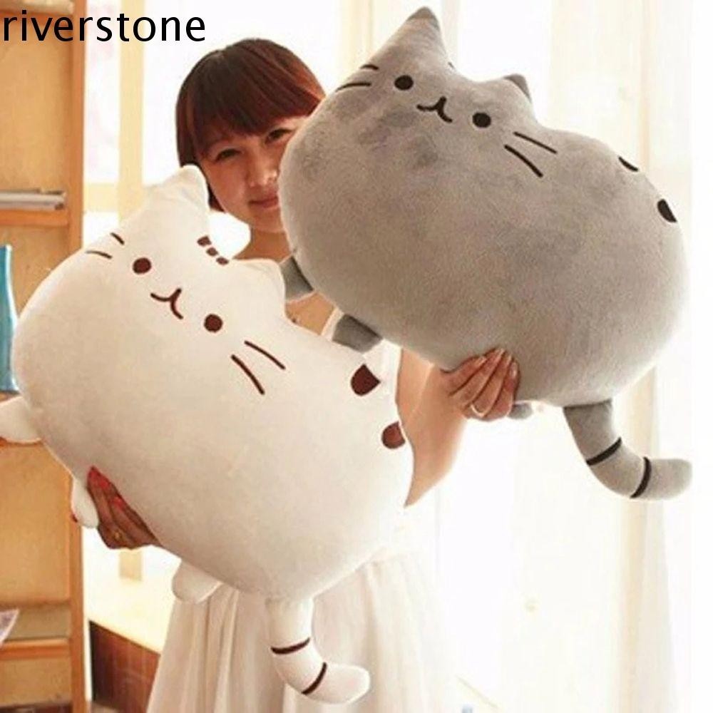 Riverstone หมอนตุ๊กตาแมวนุ่ม Kawaii พร้อมซิปของเล่นเด็ก Peluche ของขวัญวันเกิดตุ๊กตาของเล่น