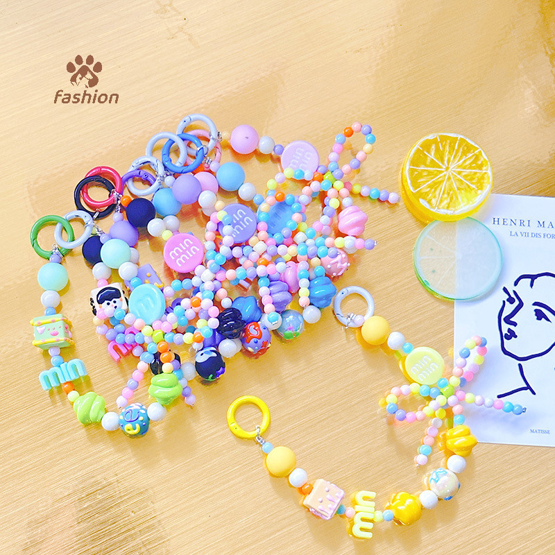 [แฟชั่น] โทรศัพท์มือถือที่มีสีสันเชือกเส้นเล็กสายรัดข้อมือสําหรับผู้หญิงมือถือโซ่สั้นป้องกันการสูญหายโทรศัพท์มือถือกรณีที่สําคัญจี้โทรศัพท์เสน่ห์สาย {ไทย}
