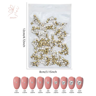 [maybeauty] 1440 ชิ้น Glitter คริสตัล Clear Rhinestones Non Hotfix FlatBack Strass เย็บ/ผ้า/เล็บ Rhinestones ตกแต่ง {TH}