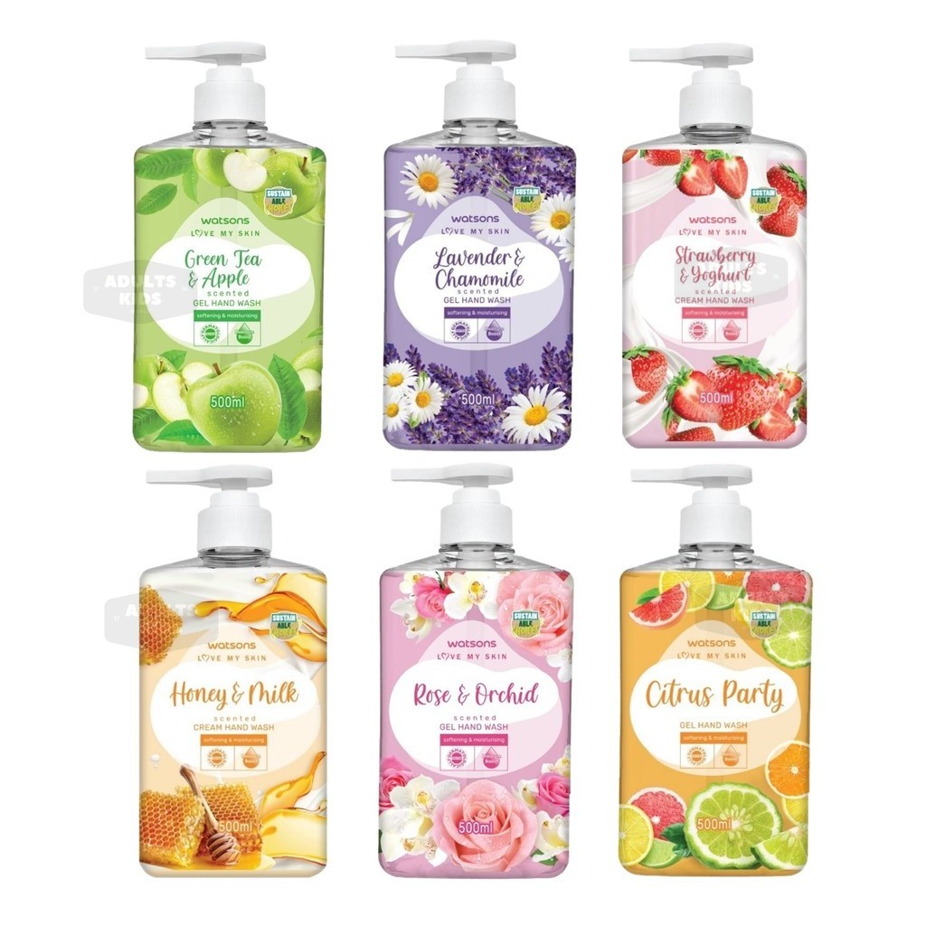 ลดเพิ่ม 30% ⭐️ WATSONS สบู่เหลวล้างมือ วัตสัน Scented Hand Gel Wash 500 มล. เจลล้างมือ สบู่ล้างมือ ร