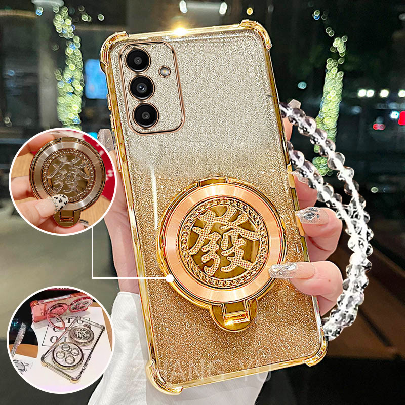 กันกระแทกเคสสําหรับ Samsung A14 A26 A24 A34 A54 4G 5G เคสโทรศัพท์ 3D Wealth Bracket สร้อยข้อมือใหม่ softcase – โปรปัง
