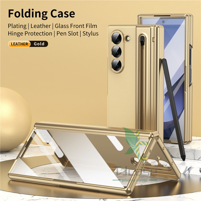 ที่ใส่ปากกาแบบ Capacitive บานพับแม่เหล็กปลอกสําหรับ Samsung Galaxy W25/z พับ SE (บาง) หนังฟิล์มกระจก