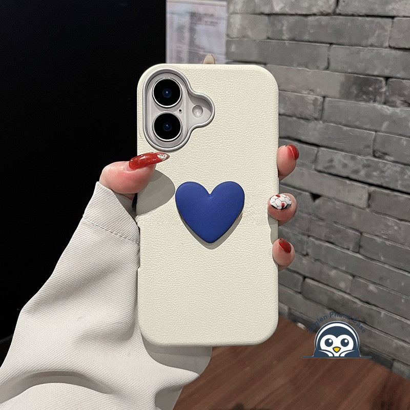 Blue 3D Love Heart สําหรับ Honor 400 Pro Lite 400 สมาร์ท X9C X8C X7D X6C 5G 4G หนังสีขาวปลอกกันกระแท
