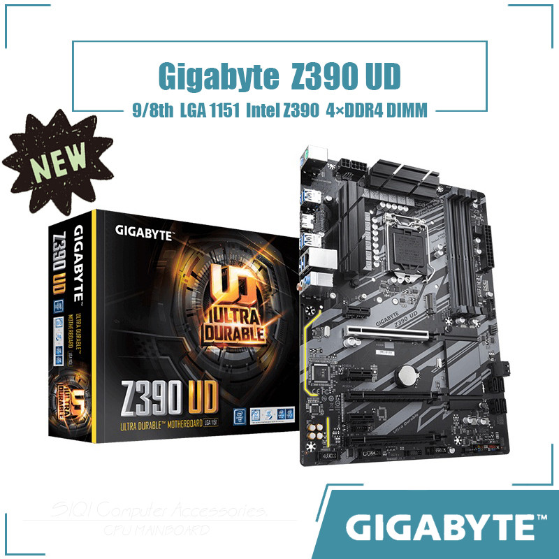 [ใหม่] Gigabyte Z390 UD เมนบอร์ด 4xDDR4 DIMM LGA 1151 Intel Z390 ชิปเซ็ต ATX 9/8th gen i9/i7/i5/i3