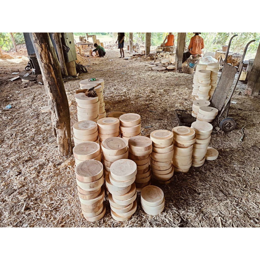 เขียงไม้มะขาม ไม้เค็ง ทรงกลม ขนาด18นิ้วหนา7-10cm.แช่น้ำเกลือสูตรเฉพาะ จากโรงงานผลิตเขียงไทย - รูปที่ 4