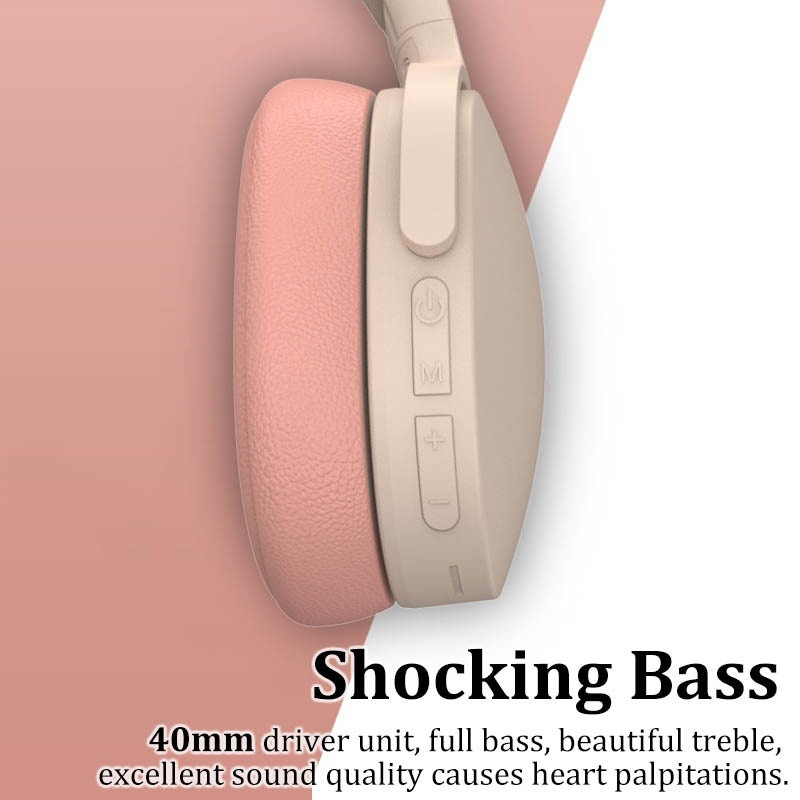 SPRISE หูฟังไร้สายบลูทูธสีสันสดใสหูฟังเสียงเด็ก Cancelling Gaming เพลงพับ Over Ear ชุดหูฟังกีฬาพร้อมไมโครโฟน 2961