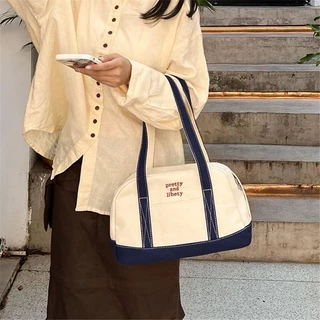 【พร้อมส่ง】miss bag fashion กระเป๋าสะพายข้างผู้หญิง กระเป๋าผ้าใบ สไตล์เกาหลี เรียบง่าย