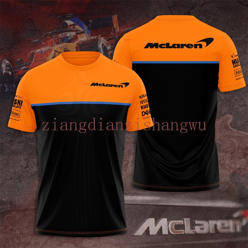 แฟชั่น เสื้อยืด F1 McLaren F1 Team Splunk FxPro ที่หลากหลายและสบาย เสื้อยืดแขนสั้นผู้ชายแฟชั่นฤดูร้อ