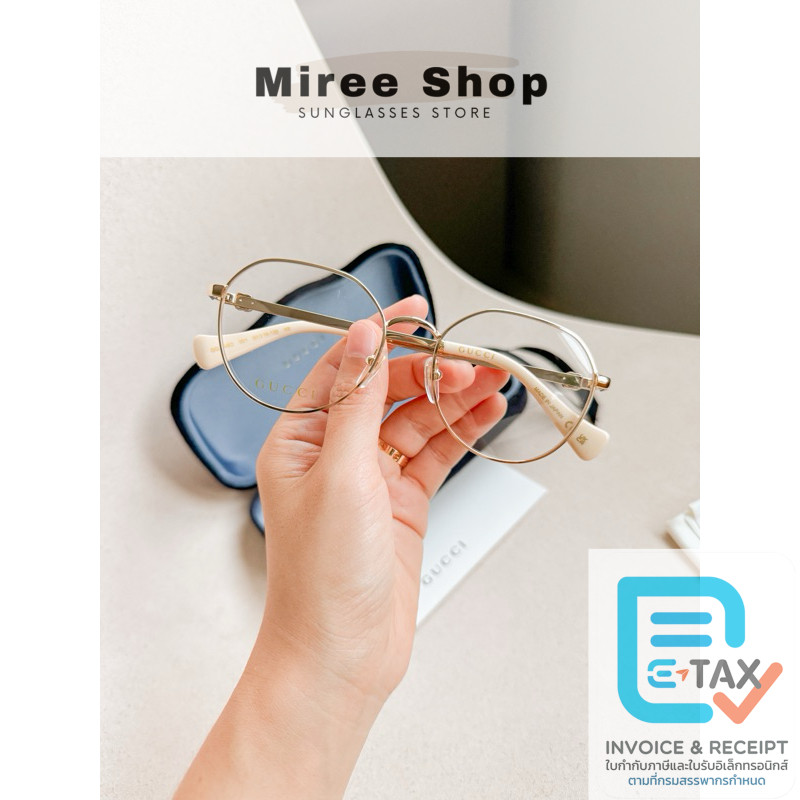 Gucci Round Eyeglasses กรอบแว่นสายตาเบาหวิว ของแท้ GG1145O