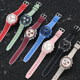 สายซิลิโคนใหม่สําหรับ Omega X Swatch Joint MoonSwatch 20 มม.ผู้ชายผู้หญิง Quick Release โค้ง End สายนาฬิกาสร้อยข้อมือสําหรับ Rolex สําหรับ Seamaster 300