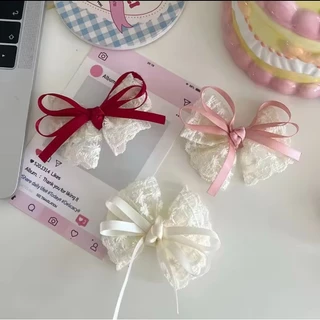 ลูกไม้น่ารัก Bowknot Hairpin Duckbill คลิปด้านข้าง Bangs เครื่องประดับผม