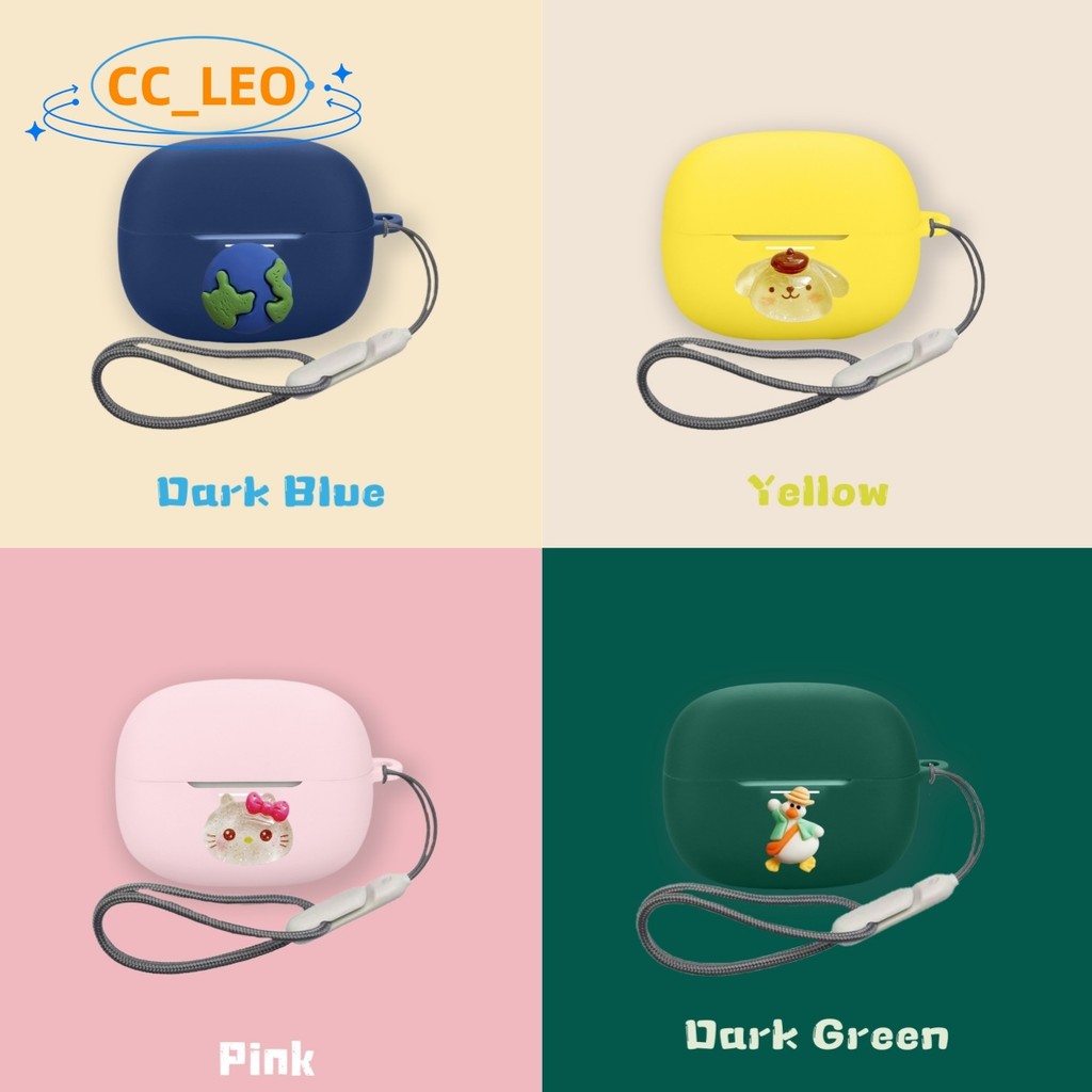 For RedMi Buds5 Pro Case Cute Lanyard Pendant RedMi Buds5 Pro Silicone Soft Case Cartoon Sanrio Crea