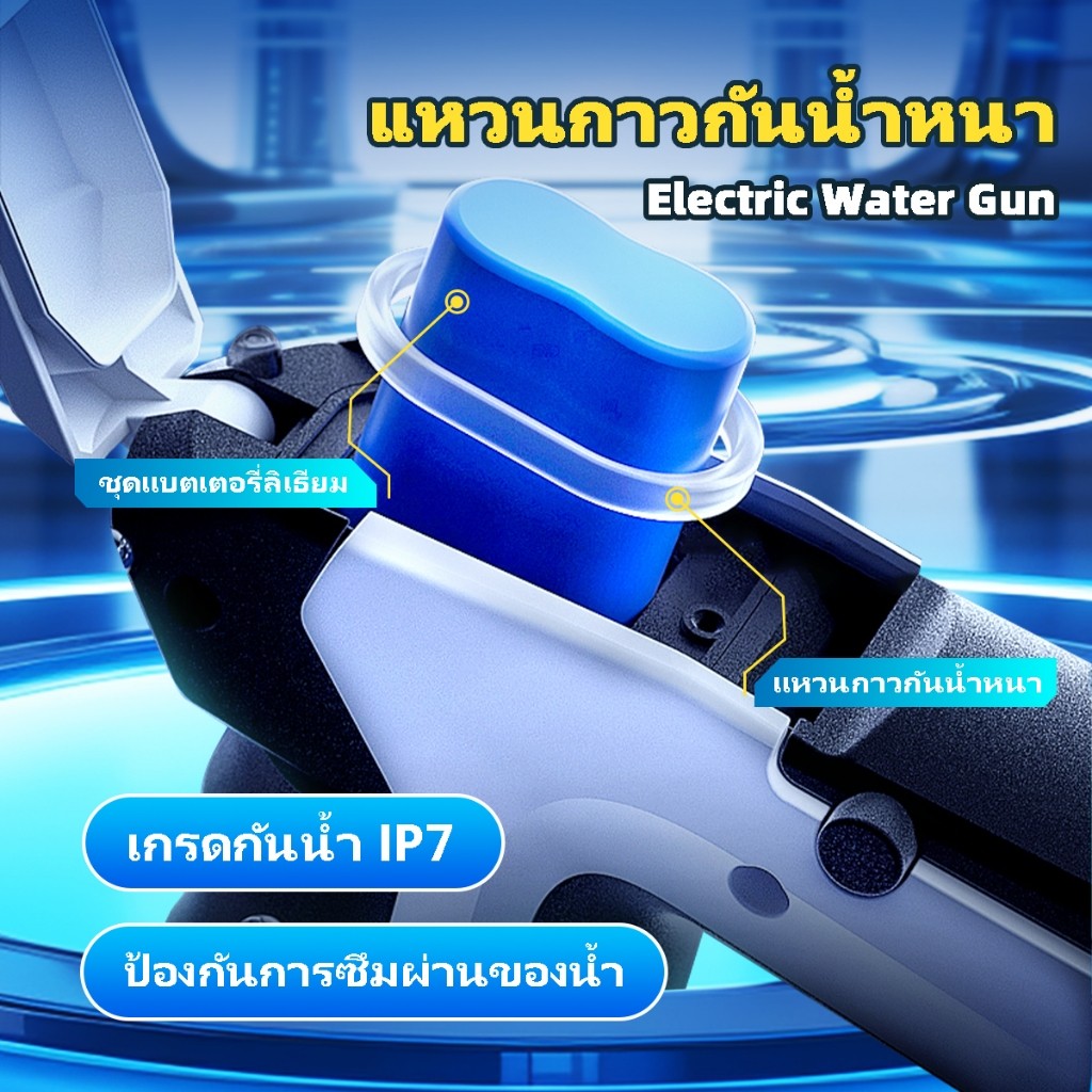 ⚡ส่งจากไทย⚡ ปืนฉีดน้ำไฟฟ้า ระยะ 10 เมตร มีขวดน้ำภายนอกให้ สูบน้ำอัตโนมัติ ยิงต่อเนื่องด้วยไฟฟ้า ปืนฉีดน้ำสงกรานต - รูปที่ 5