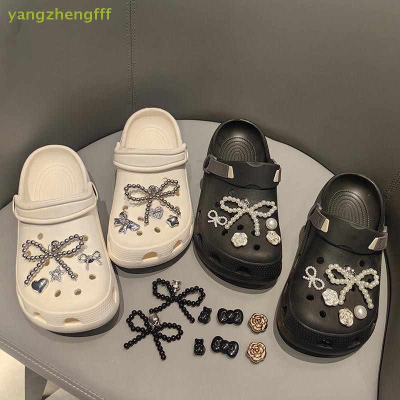 [yangzhengfff] ใหม่ Pearl Bowknot ที่ถอดออกได้รองเท้าหัวเข็มขัดอุปกรณ์เสริมขั้นสูงสไตล์บัลเล่ต์ตกแต่งหัวเข็มขัดน่ารักรองเท้าอุปกรณ์เสริมสําหรับสาวของขวัญ [ใหม่]
