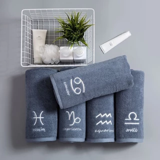 Hanky House Zodiac ผ้าเช็ดผม ขนหนู cotton100% ประจำราศีเสริมสิริมงคล ขนาด 75x35 cm ผ้าขนหนูคอตตอน T_Zo_M