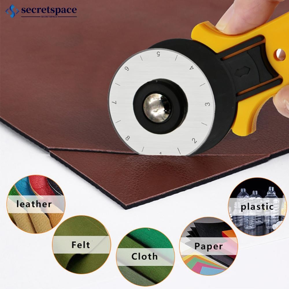 Secretspace 28/45 มม.เครื่องตัดโรตารี่แบบวงกลมใบมีดความปลอดภัย Patchwork Piecing เย็บ Quilting ผ้าตัด Leathercraft เครื่องมือ D4Z3