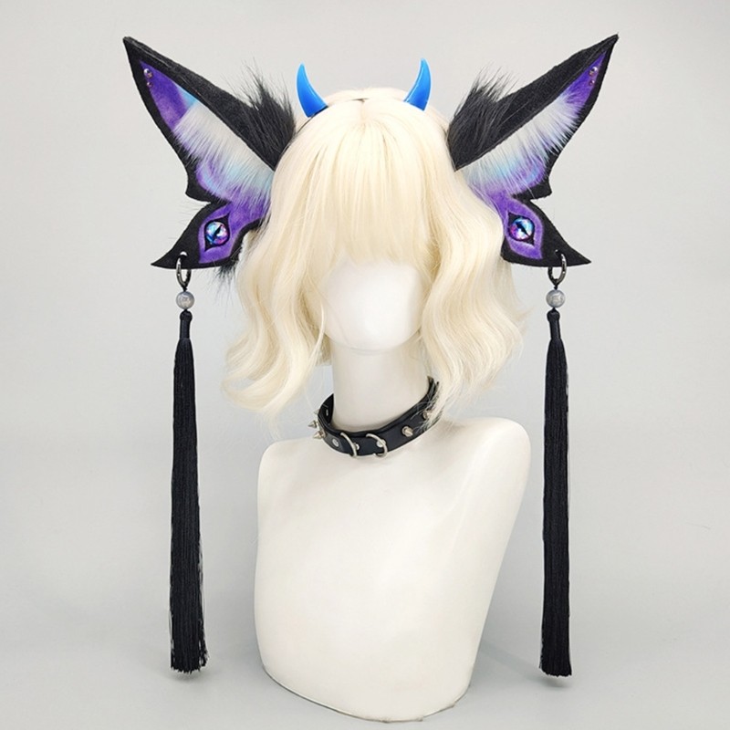 XY Devil Eye Headbands Dark Stylish Wing Headawear สําหรับปาร์ตี้ฮาโลวีนคริสต์มาส