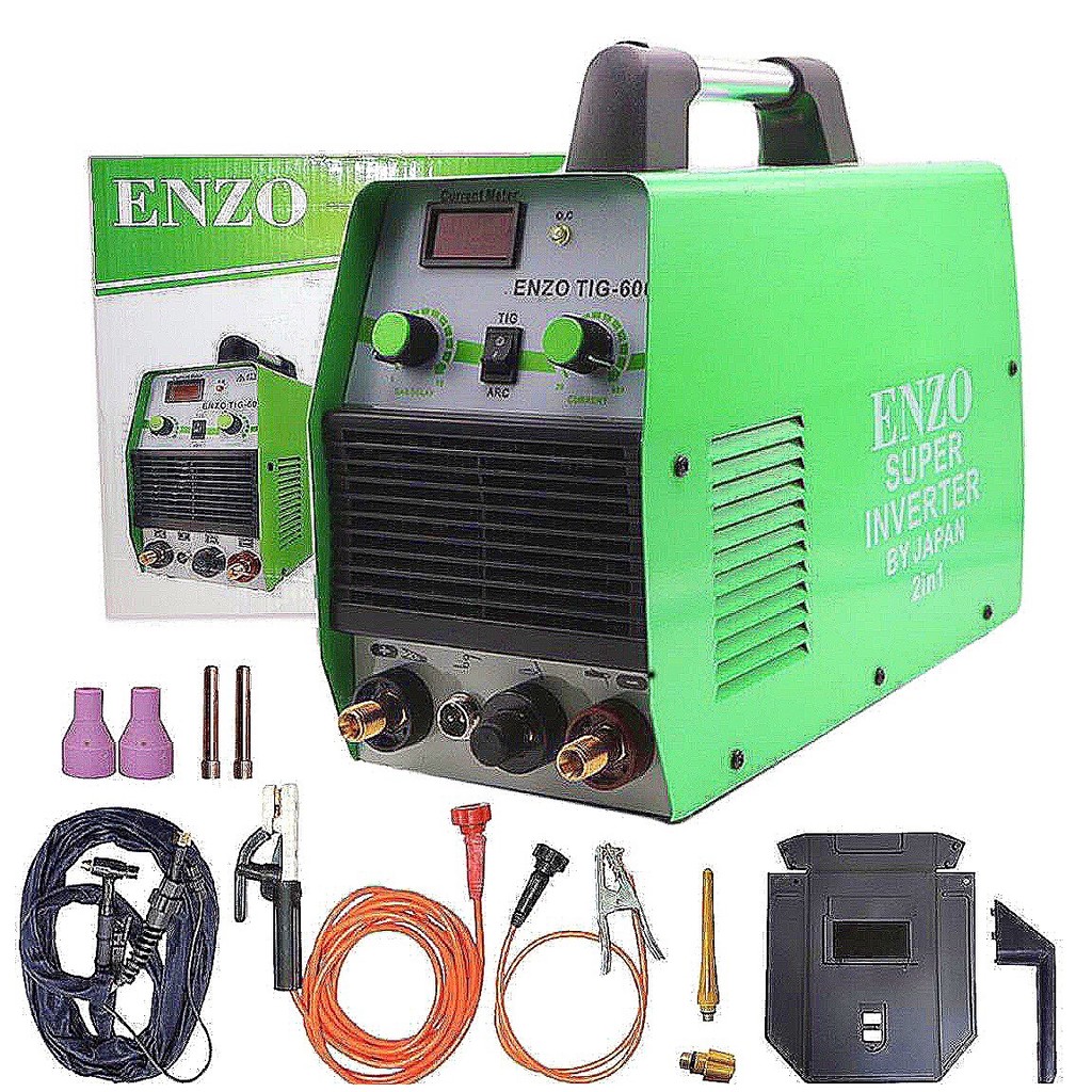 ตู้เชื่อม 2 ระบบ อาร์ก้อน ENZO TIG/MMA-600 พร้อมอุปกรณ์สายเชื่อมอาร์ก้อน 3 เมตร สายเชื่อม 5 เมตร และ