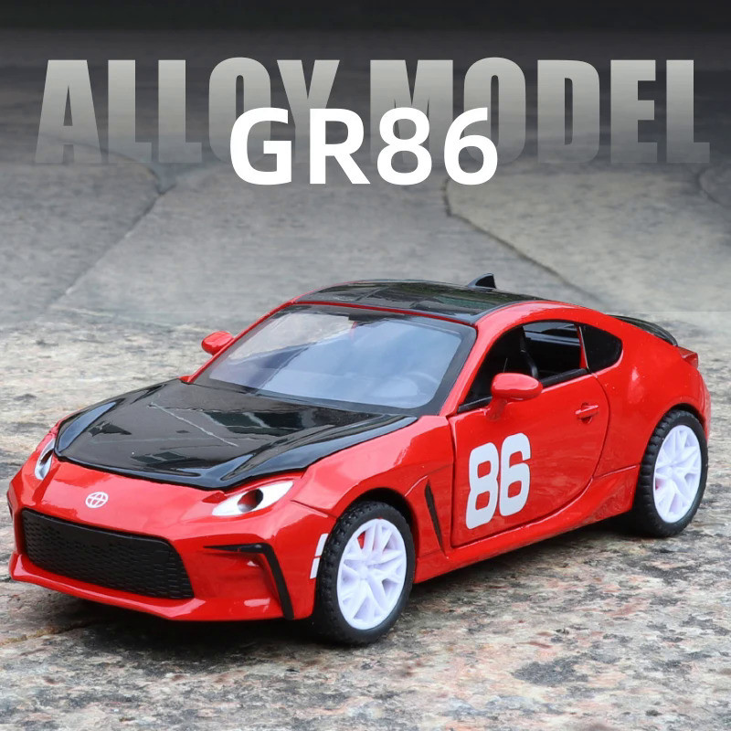 1:32 JKM Toyota GT86 GR86 Mf ghost 86 Alloy Scale Car Model Diecast Metal Miniature Car Sound＆Light 