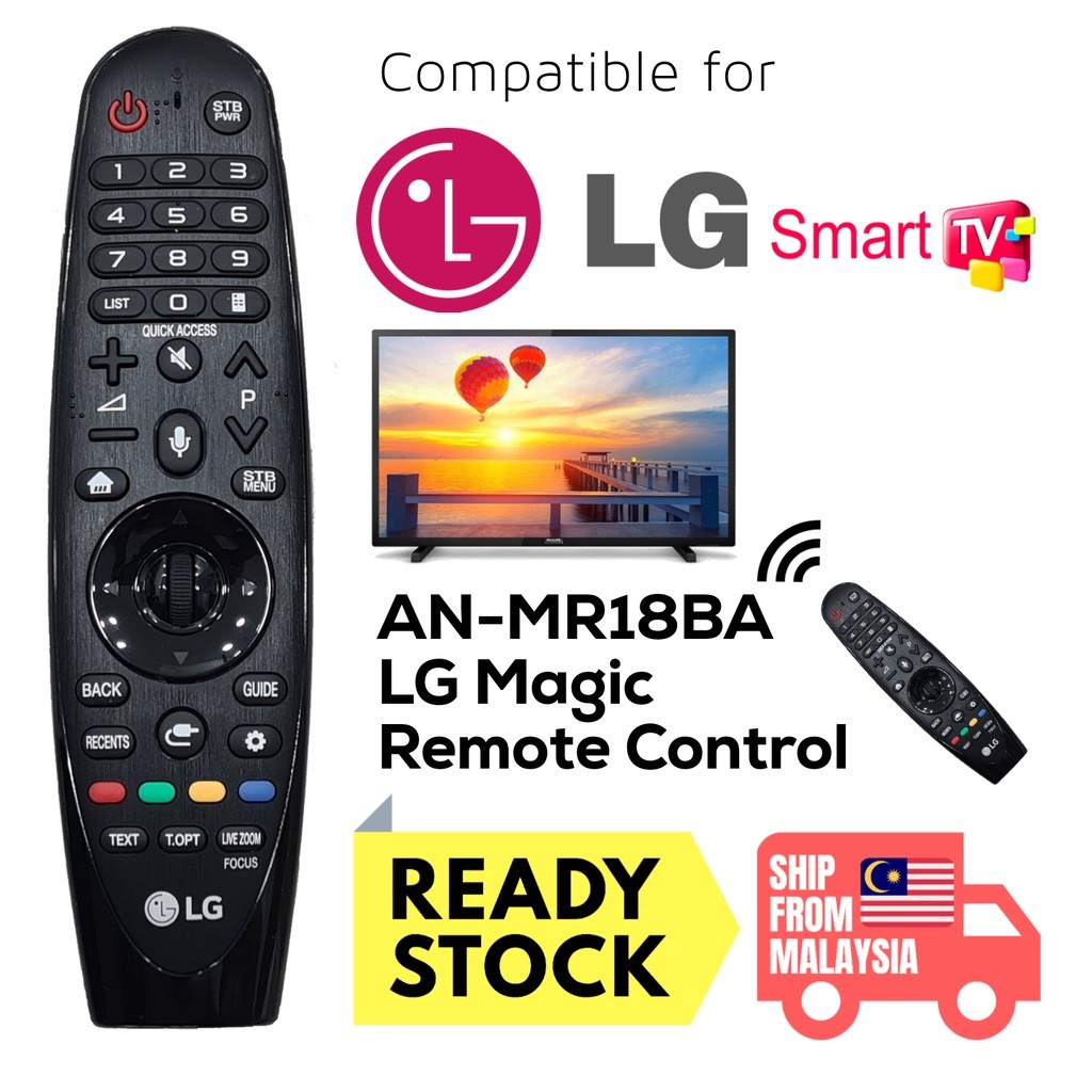 LG AN-MR18BA Magic รีโมทคอนโทรลสําหรับ 2018 AI ThinQ® สมาร์ททีวี W8, E8, C8, B8, SK9500, SK9000, SK8000