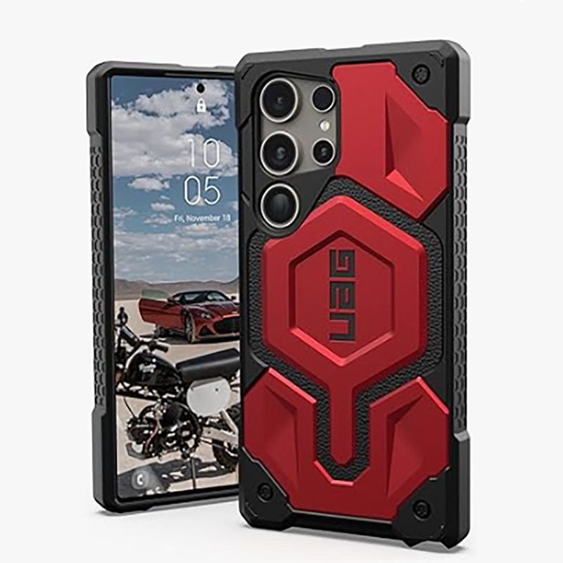 UAG Monarch Pro พร้อมซองหนัง PU แม่เหล็กสําหรับ Samsung Galaxy S25 Ultra S24Ultra S23Ultra S25+ S24+ S23+ กันกระแทกปกหลัง