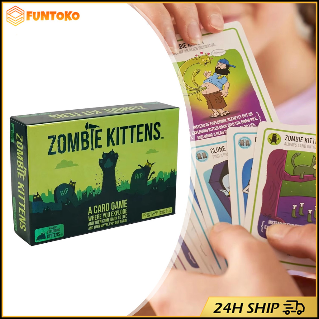 สินค้ามีคุณภาพ การ์ดzombie kittens การ์ดเกมครอบครัว ของเล่นเสริมการพัฒนาเด็ก รุ่นภาษาอังกฤษ