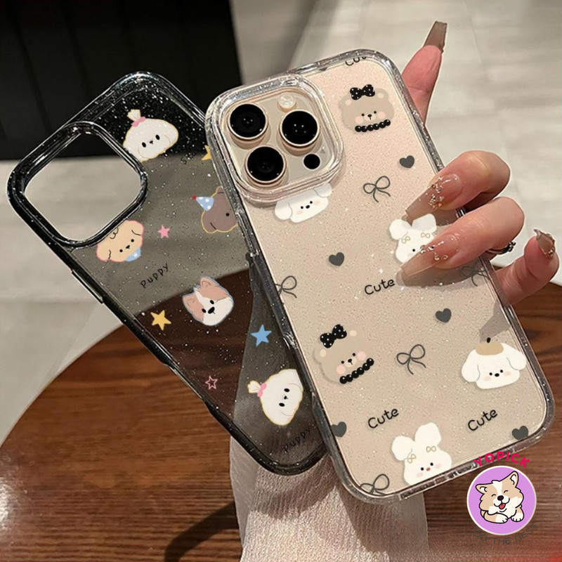รักสัตว์น่ารักเคสโทรศัพท์สําหรับiphone 16 16Pro 16Plus 16Pro Max 11 12 13 14Plus 15Pro XR XS Max 7 8PlusสาวรักประกายAnti Dropฝาครอบโทรศัพท์มือถือSF