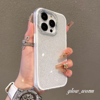 เพชรกรอบglitter Blingเคสโทรศัพท์เข้ากันได้สําหรับ For iPhone 17 16 15 14 13 12 11 Pro Max Plus กรณี