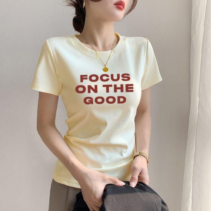 เสื้อยืดครอปเเฟชั่น เข้ากับทุกการแต่งกายแฟชั่นฤดูร้อน Women Clothing ผู้หญิง Tshirt Lady ราคา ถูกที่สุด ดีลบีเคเค แกลเลอรีภาพที่ 5