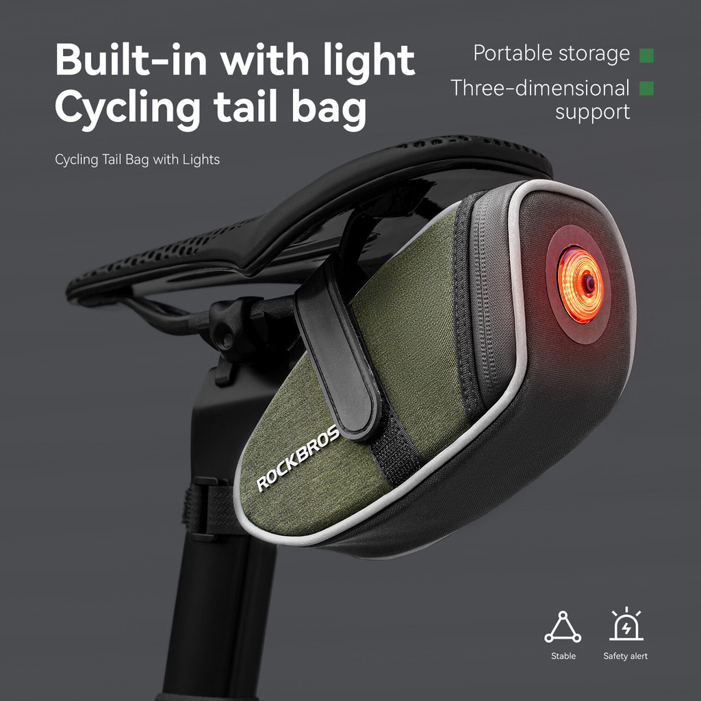 ROCKBROS  Bicycle Rear Seat Bag 0.45L Large Capacity Mountain and Road Bike Cycling Accessories