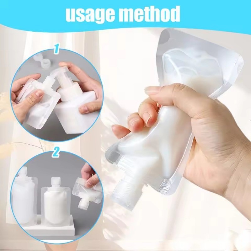 30/50/100ml ถุงรีฟิลกันรั่ว | ภาชนะบรรจุเครื่องสําอางสําหรับเดินทางแบบใช้ซ้ําได้สําหรับแชมพู/โลชั่นวัสดุที่เป็นมิตรกับสิ่งแวดล้อม3ขนาด