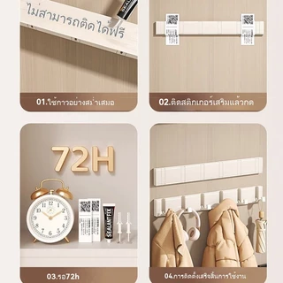 พร้อมส่ง Hook ตะขอแขวนติดผนังพับได้ ตะขอแขวนของแบบติดกาว/แบบเจาะ อลูมิเนียมไม่เป็นสนิม