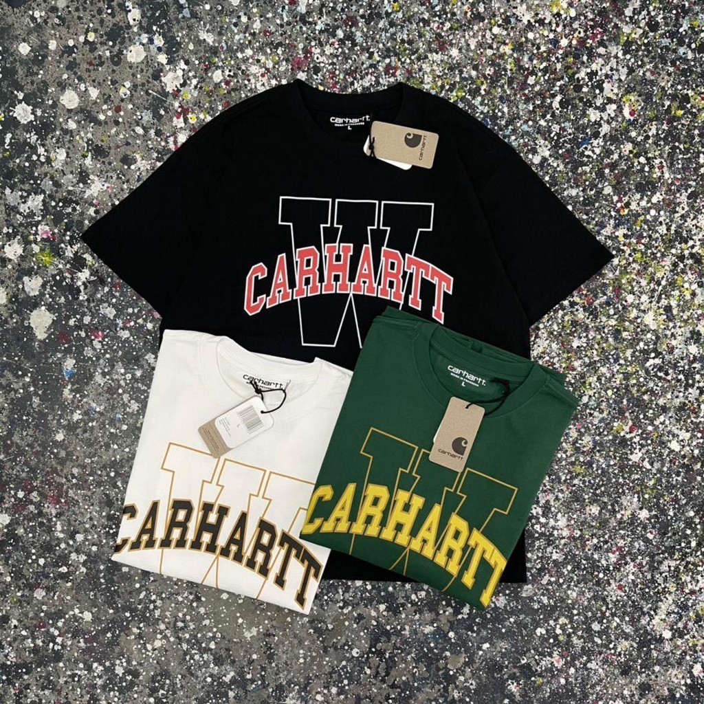 CARHHARTT WIP 2024 รุ่นท็อปน้ําหนักหนักลูกเรือคอลําลองผ้าฝ้ายผู้ชายและผู้หญิงคู่เดียวกันเสื้อยืด OVE