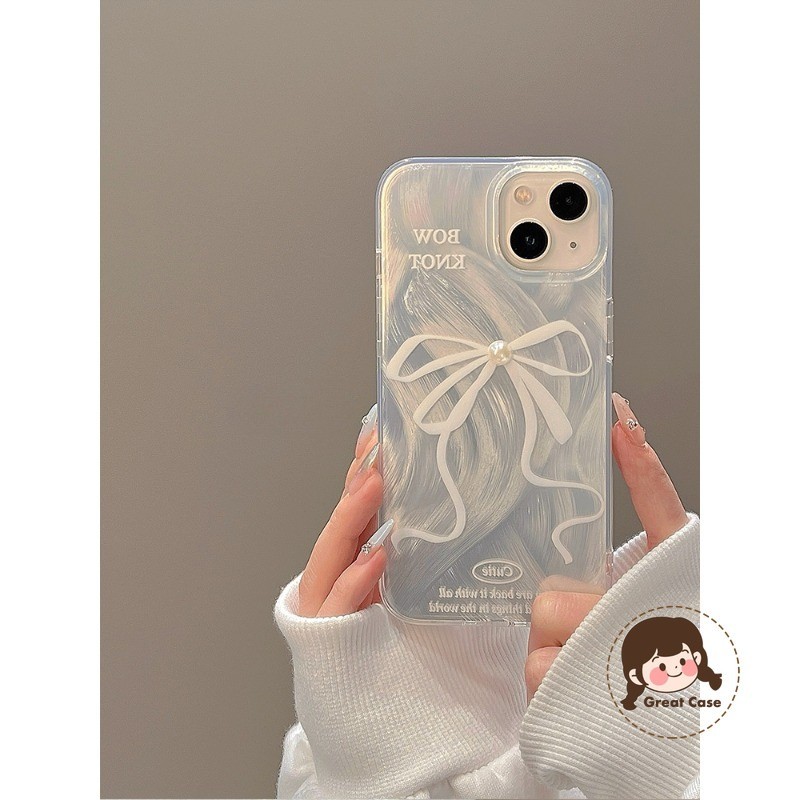 Glittler น่ารัก 3D Pearl Bow สําหรับ Redmi K70 A4 K60 K50 K40 Pro K70E K60E K40S Pro Ultra A3 A3X A2