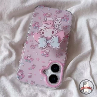 น่ารักเมโลดี้คิตตี้แมวน้อยดาวโบว์กราฟิติ เคส IPhone 17 11 15 12 16 13 14 Pro Max Air XR X 7Plus 6 8 14 15 16 Plus XS Max