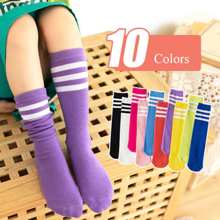 10สีผ้าฝ้ายนุ่มถุงเท้าเด็กโรงเรียนชายหญิงฤดูใบไม้ผลิฤดูร้อนลายถุงเท้ากีฬาสบายๆเด็กถุงเท้าเข่า