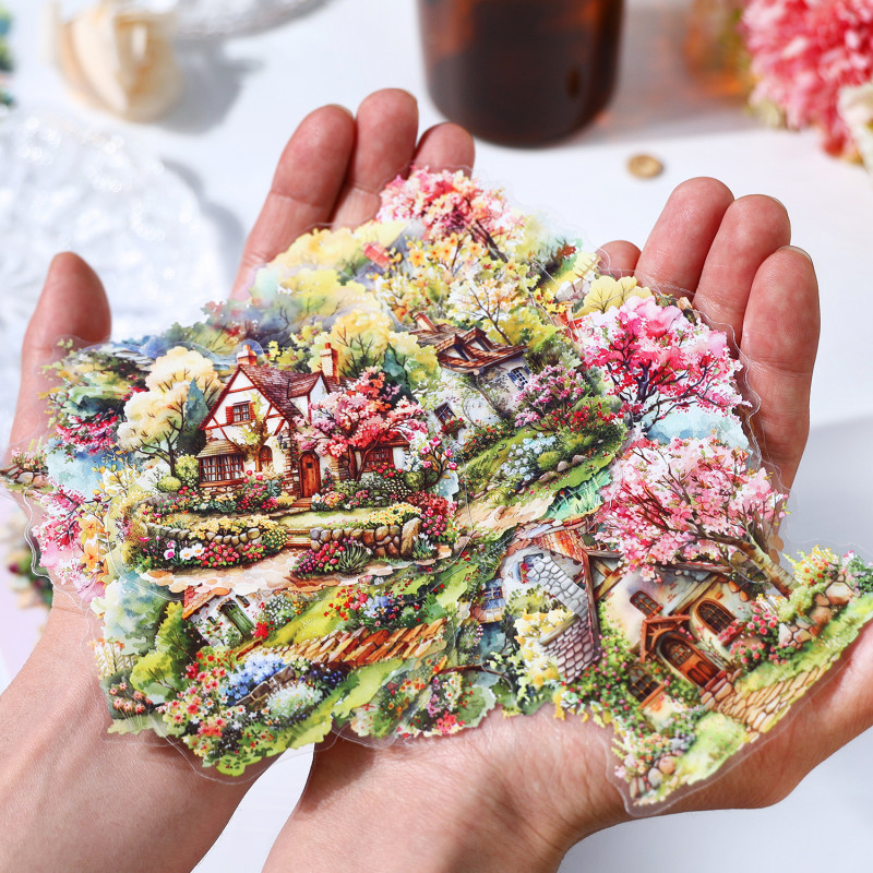 เว่ยเว่ย 20 ชิ้น [ชุดฤดูใบไม้ผลิดอกไม้] บัญชีมือมูลนิธิวารสารสติกเกอร์สัตว์เลี้ยงสติกเกอร์กระดาษสมุดวัสดุชุดสมุด